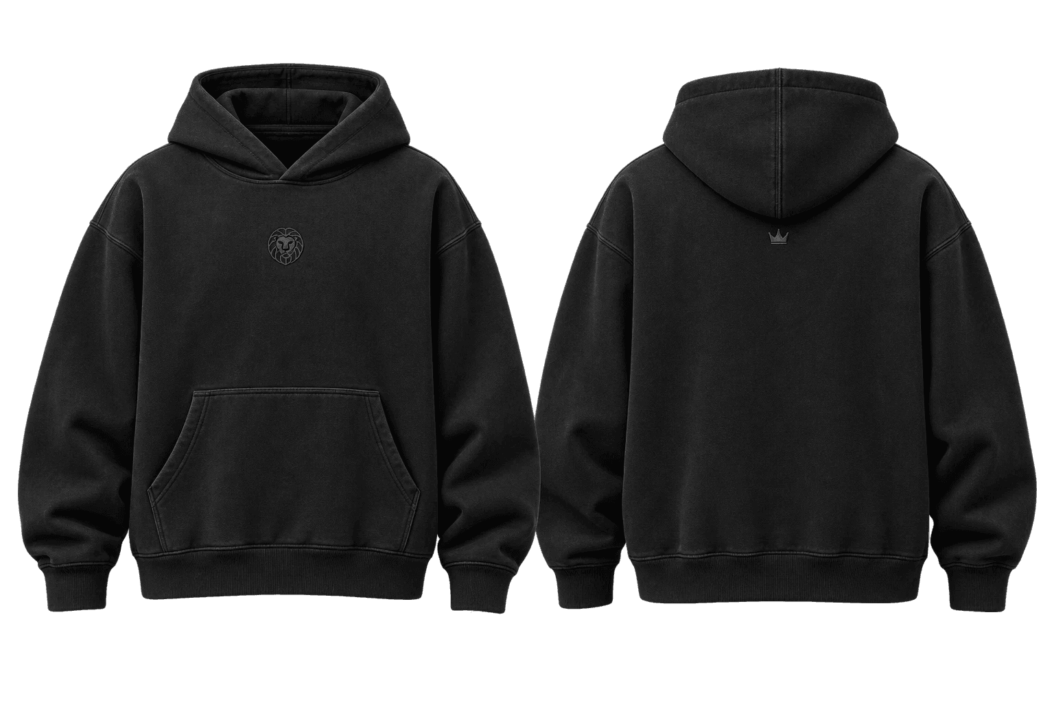 The Becoming Hoodie — front and back (concept render)