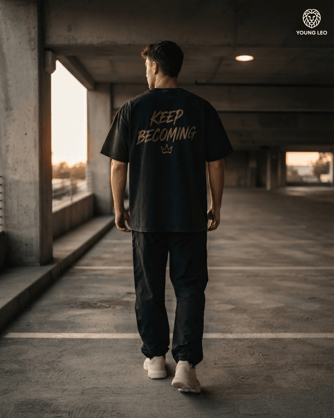 The Becoming Tee — back, Keep Becoming graphic